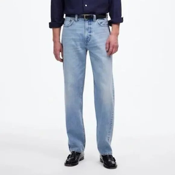 Madewell The 1991 90's Straight-Leg Jean Light Blue Wash Tag 36x32 Actual 38x28 - Picture 13 of 13